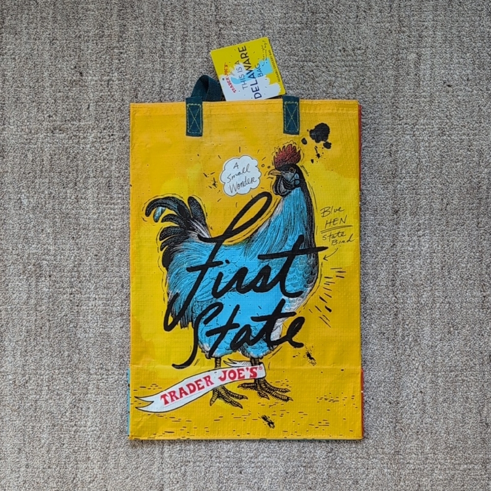 Trader Joe's Yellow and Blue Reusable Tote Bag